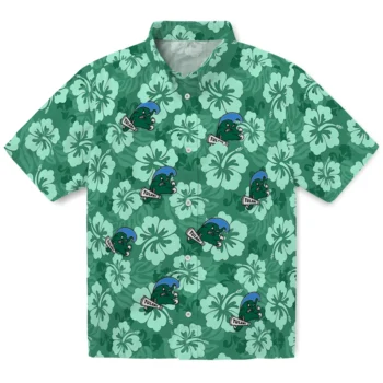 Tulane Green Wave Hawaiian Shirt - Hibiscus Cluster