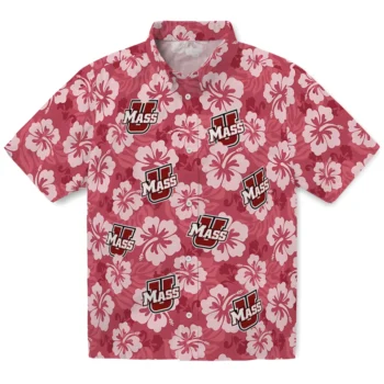 UMass Minutemen Hawaiian Shirt - Hibiscus Cluster