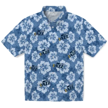 Utah Jazz Hawaiian Shirt - Hibiscus Cluster