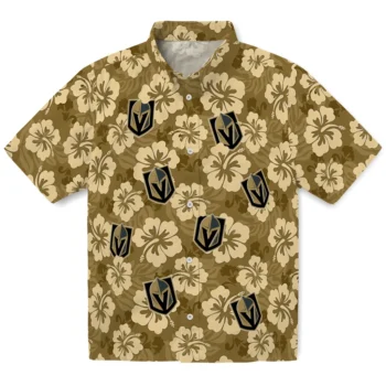 Vegas Golden Knights Hawaiian Shirt - Hibiscus Cluster