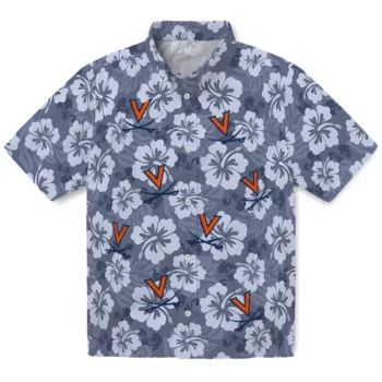 Virginia Cavaliers Hawaiian Shirt - Hibiscus Cluster
