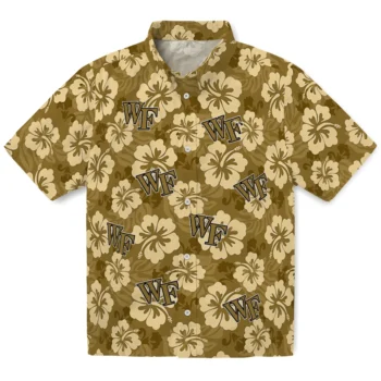 Wake Forest Demon Deacons Hawaiian Shirt - Hibiscus Cluster