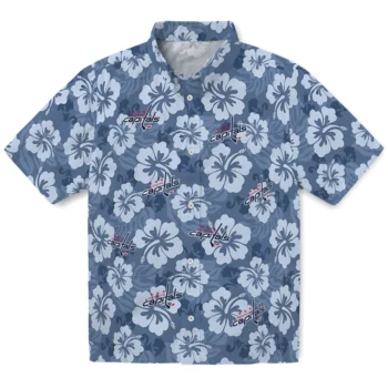 Washington Capitals Hawaiian Shirt - Hibiscus Cluster
