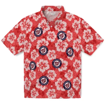 Washington Nationals Hawaiian Shirt - Hibiscus Cluster