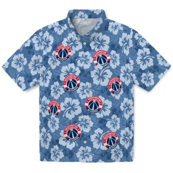 Washington Wizards Hawaiian Shirt - Hibiscus Cluster