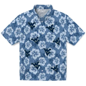 West Virginia Mountaineers Hawaiian Shirt - Hibiscus Cluster
