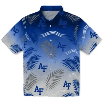 Air Force Falcons Hawaiian Shirt - Ombre Fronds Blue