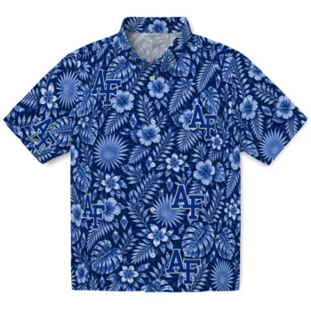 Air Force Falcons Hawaiian Shirt - Crystal Foliage Blue
