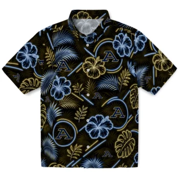Akron Zips Hawaiian Shirt - Neon Florals Black