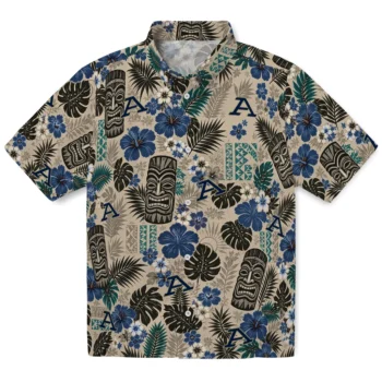 Akron Zips Hawaiian Shirt - Tiki Masks Warm Beige