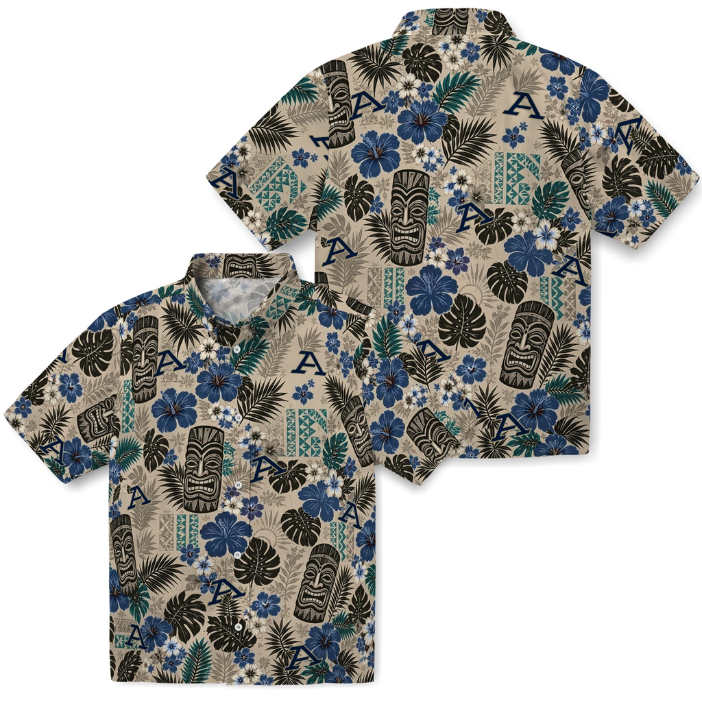 akron-zips-hawaiian-shirt-customized-tiki-masks-warm-beige-high-quality.webp