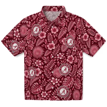 Alabama Crimson Tide Hawaiian Shirt - Crystal Foliage Crimson