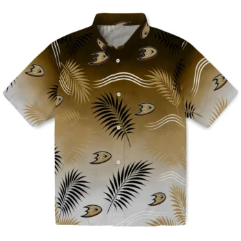 Anaheim Ducks Hawaiian Shirt - Ombre Fronds Gold