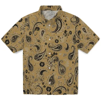 Anaheim Ducks Hawaiian Shirt - Paisley Print Gold