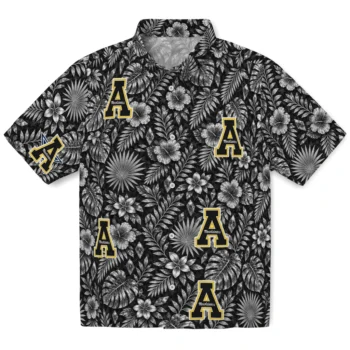 Appalachian State Mountaineers Hawaiian Shirt - Crystal Foliage Black
