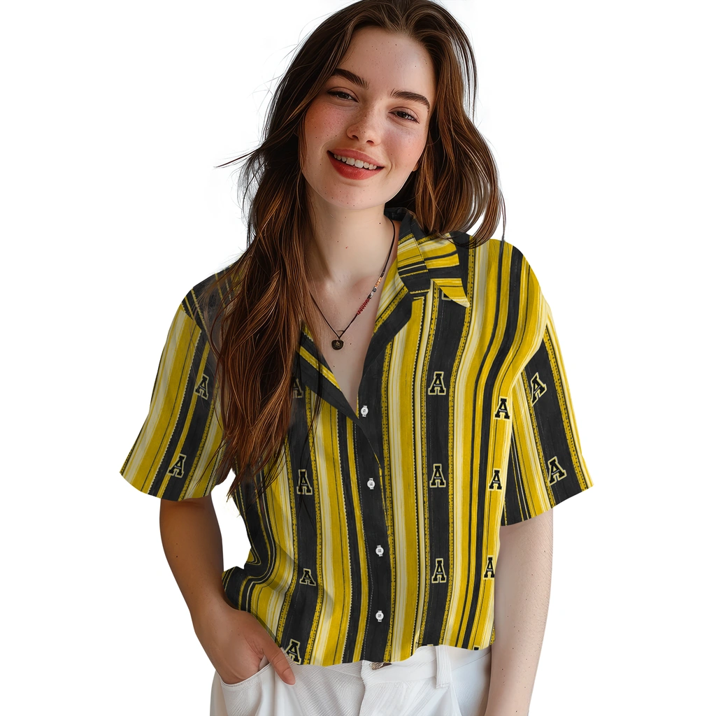 appalachian-state-mountaineers-hawaiian-shirt-personalized-distressed-stripes-black-gold-latest-model.webp