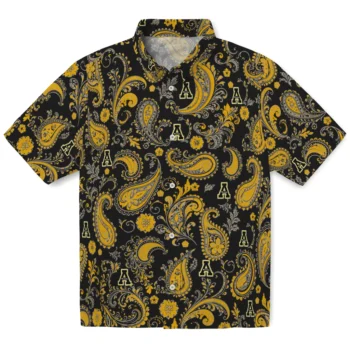 Appalachian State Mountaineers Hawaiian Shirt - Paisley Print Black