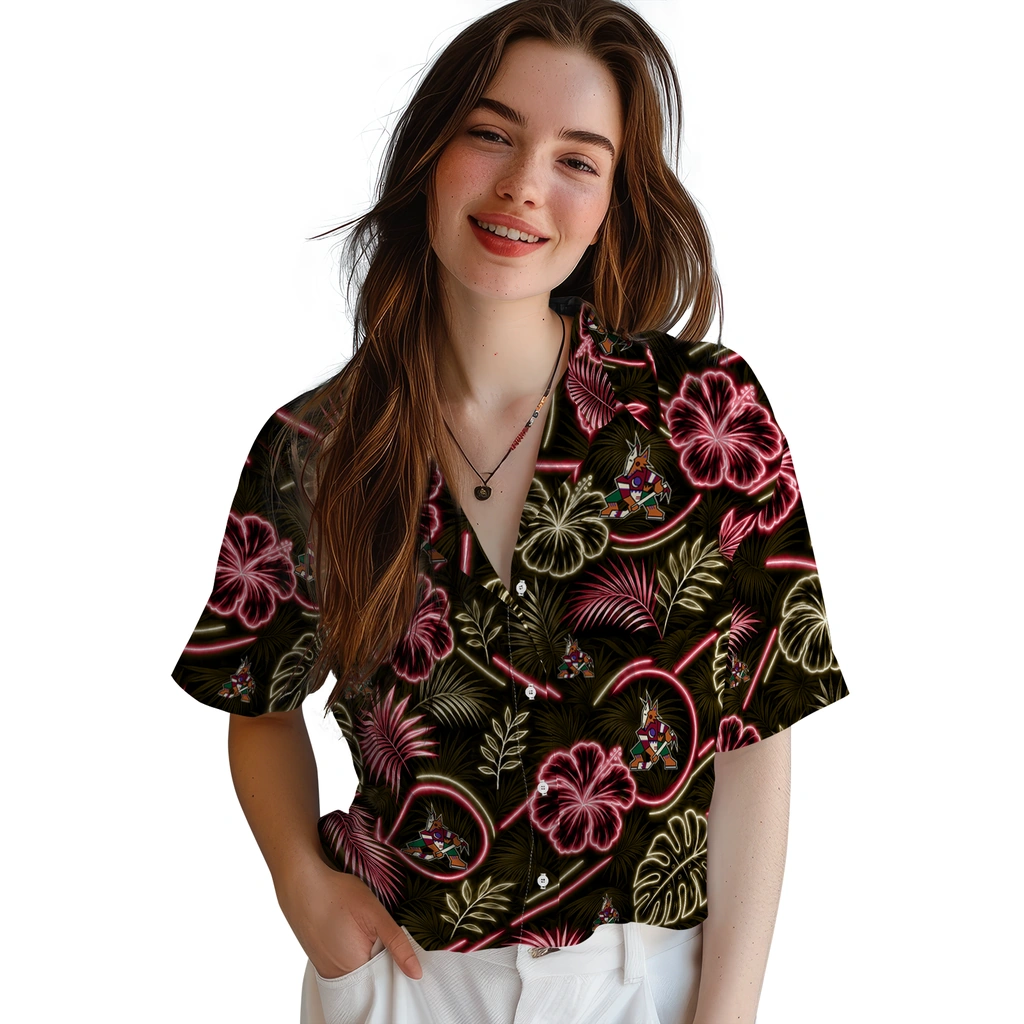 arizona-coyotes-hawaiian-shirt-customized-neon-florals-black-latest-model.webp