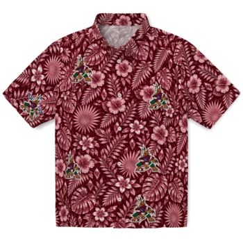 Arizona Coyotes Hawaiian Shirt - Crystal Foliage Red