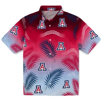 Arizona Wildcats Hawaiian Shirt - Ombre Fronds Red