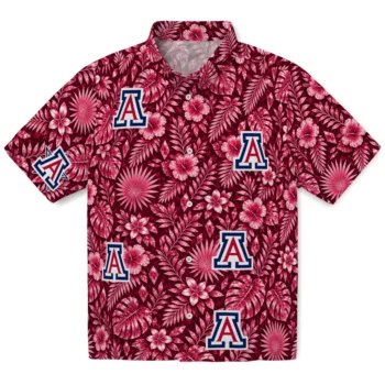 Arizona Wildcats Hawaiian Shirt - Crystal Foliage Red