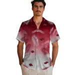 arkansas-razorbacks-hawaiian-shirt-customized-ombre-fronds-red-best-selling.webp