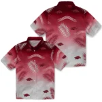 arkansas-razorbacks-hawaiian-shirt-customized-ombre-fronds-red-best-selling.webp