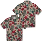 arkansas-razorbacks-hawaiian-shirt-personalized-tiki-masks-warm-beige-best-selling.webp