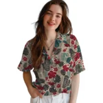 arkansas-razorbacks-hawaiian-shirt-personalized-tiki-masks-warm-beige-best-selling.webp