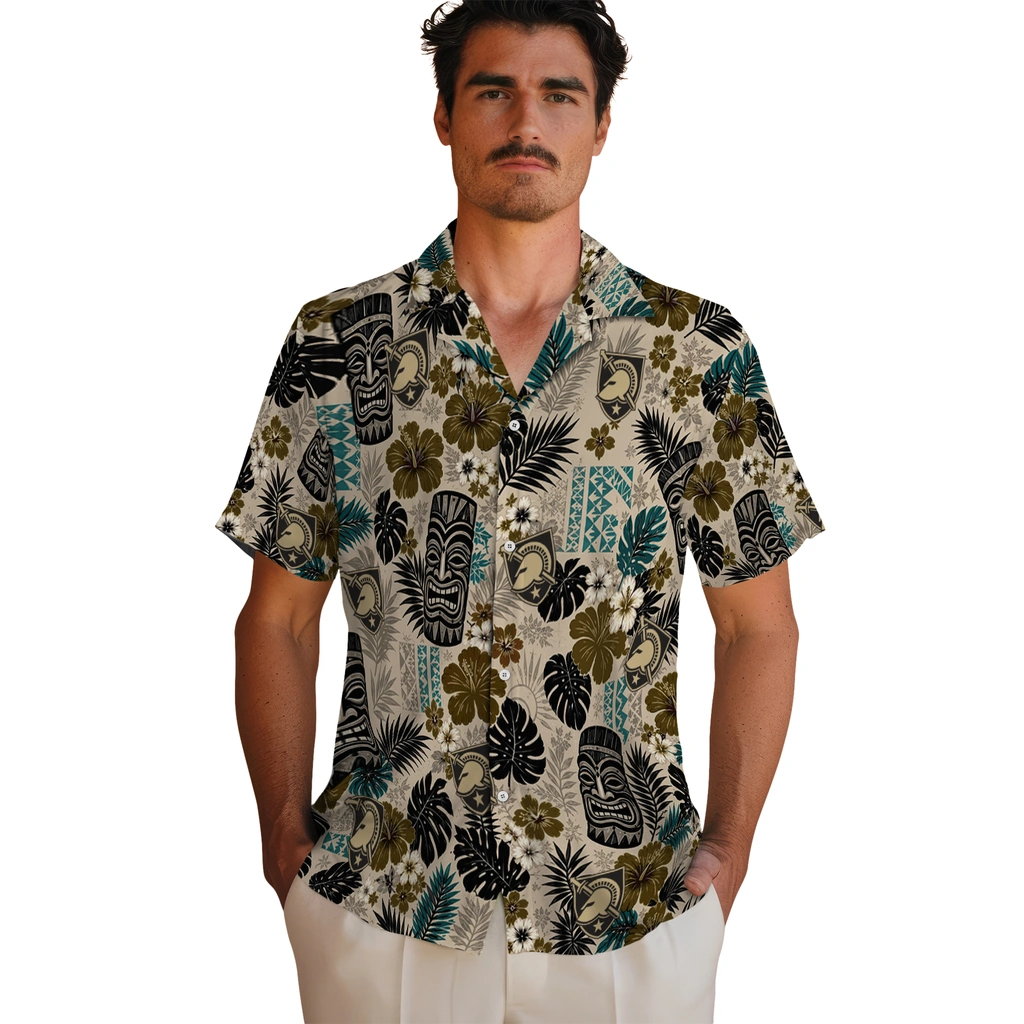 army-black-knights-hawaiian-shirt-custom-tiki-masks-warm-beige-fashion-forward.webp