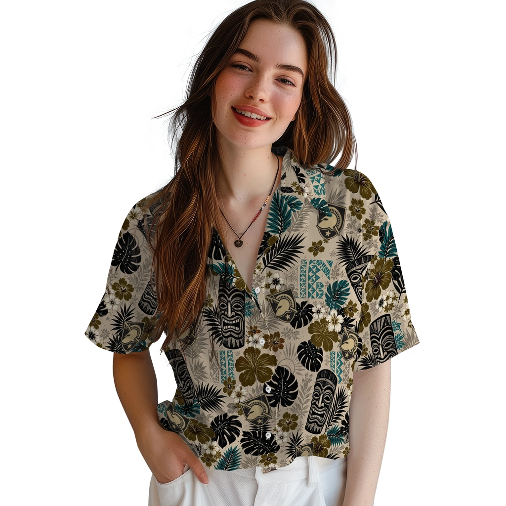 army-black-knights-hawaiian-shirt-custom-tiki-masks-warm-beige-latest-model.webp