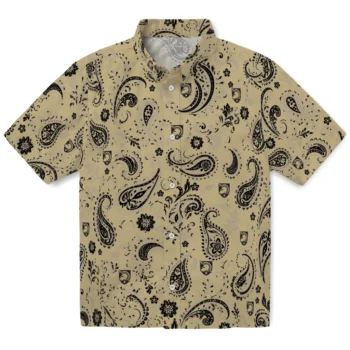 Army Black Knights Hawaiian Shirt - Paisley Print Gold