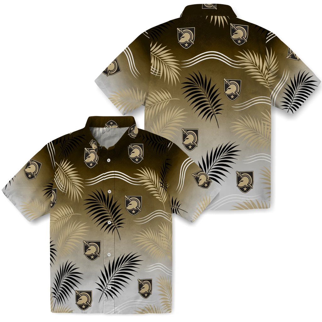 army-black-knights-hawaiian-shirt-personalized-ombre-fronds-gold-high-quality.webp
