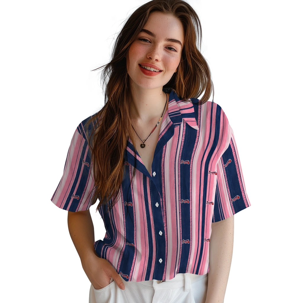 atlanta-braves-hawaiian-shirt-customized-distressed-stripes-navy-red-latest-model.webp