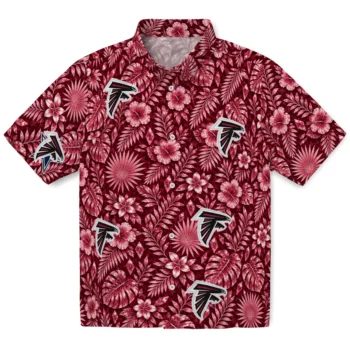 Atlanta Falcons Hawaiian Shirt - Crystal Foliage Red