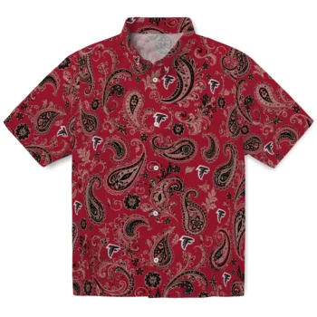 Atlanta Falcons Hawaiian Shirt - Paisley Print Red