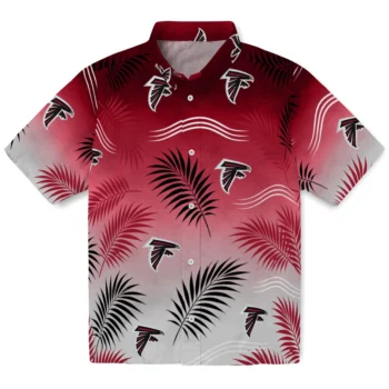 Atlanta Falcons Hawaiian Shirt - Ombre Fronds Red