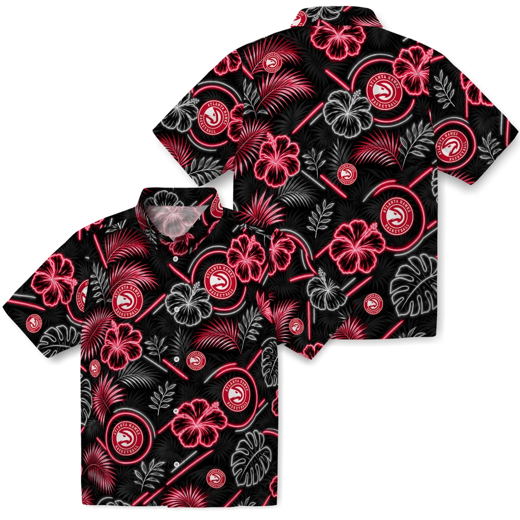 atlanta-hawks-hawaiian-shirt-custom-neon-florals-black-high-quality.webp