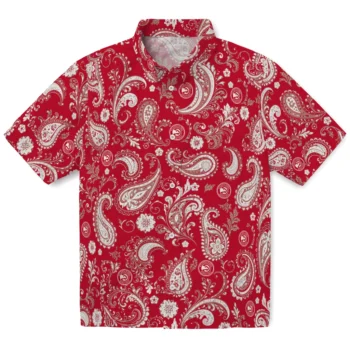 Atlanta Hawks Hawaiian Shirt - Paisley Print Red