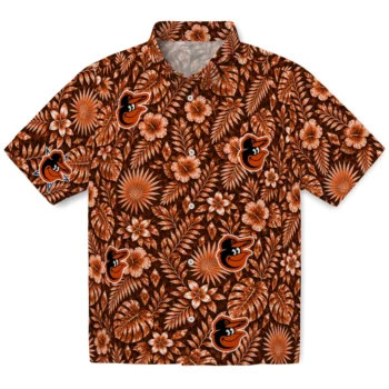Baltimore Orioles Hawaiian Shirt - Crystal Foliage Orange