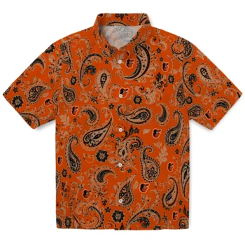 Baltimore Orioles Hawaiian Shirt - Paisley Print Orange
