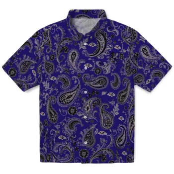 Baltimore Ravens Hawaiian Shirt - Paisley Print Purple