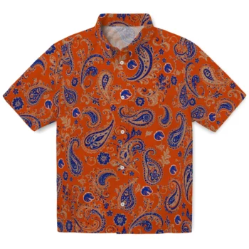 Boise State Broncos Hawaiian Shirt - Paisley Print Orange