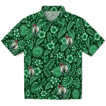 Boston Celtics Hawaiian Shirt - Crystal Foliage Green