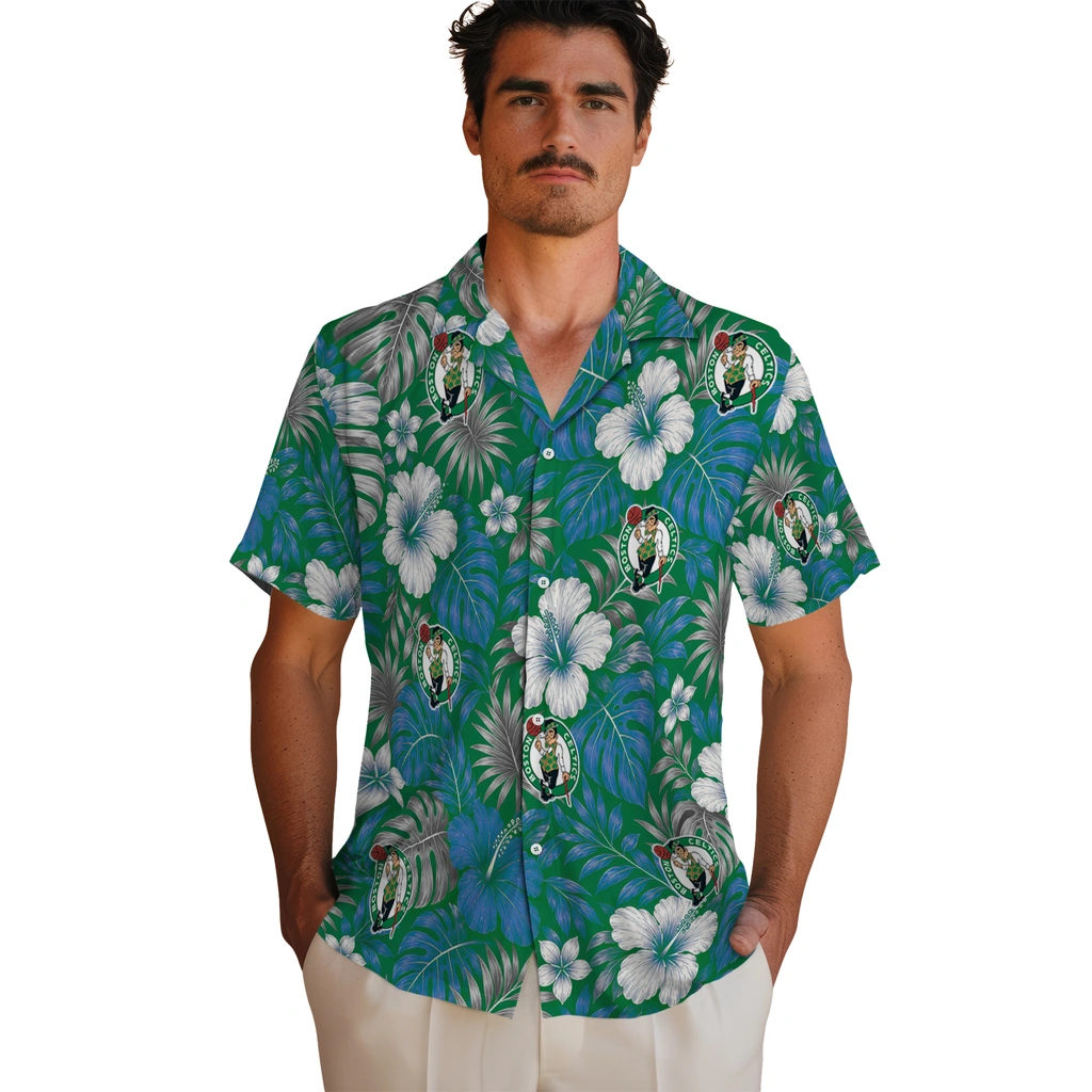 boston-celtics-hawaiian-shirt-personalized-hibiscus-monstera-green-fashion-forward.webp