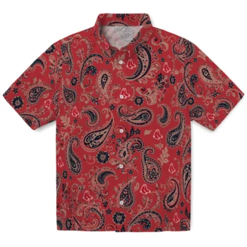 Boston Red Sox Hawaiian Shirt - Paisley Print Red