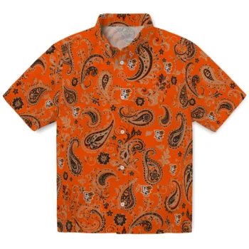 Bowling Green Falcons Hawaiian Shirt - Paisley Print Orange