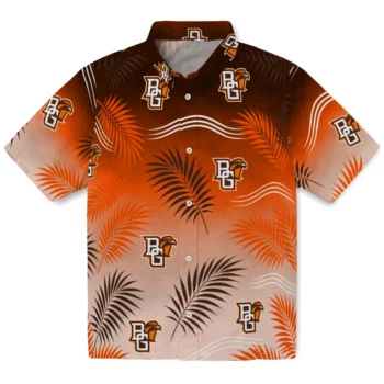 Bowling Green Falcons Hawaiian Shirt - Ombre Fronds Orange
