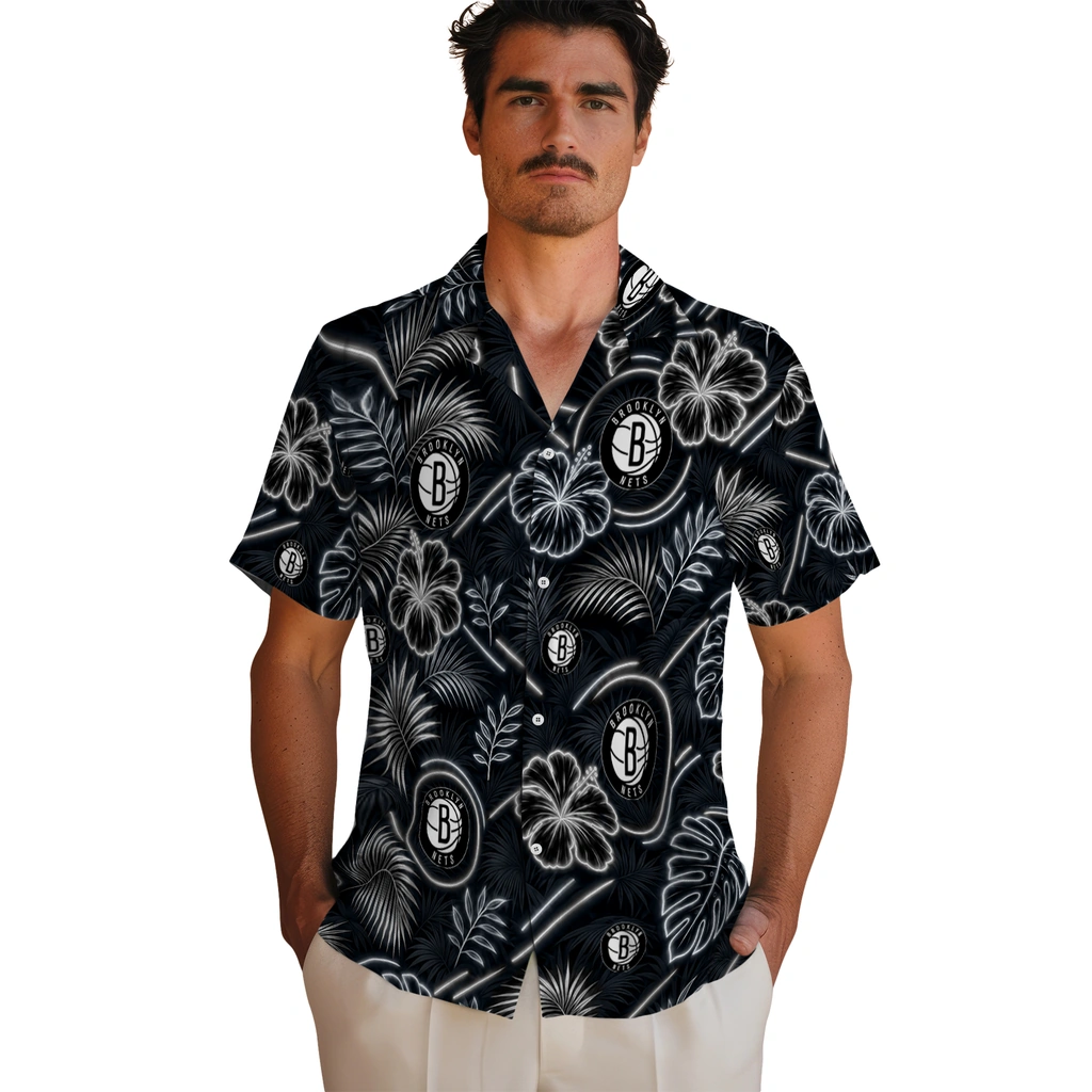 brooklyn-nets-hawaiian-shirt-personalized-neon-florals-black-fashion-forward.webp