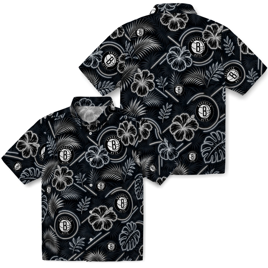 brooklyn-nets-hawaiian-shirt-personalized-neon-florals-black-high-quality.webp